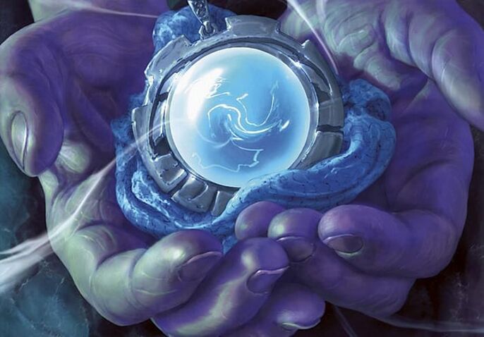 čarobni amulet u ruke i puni ga